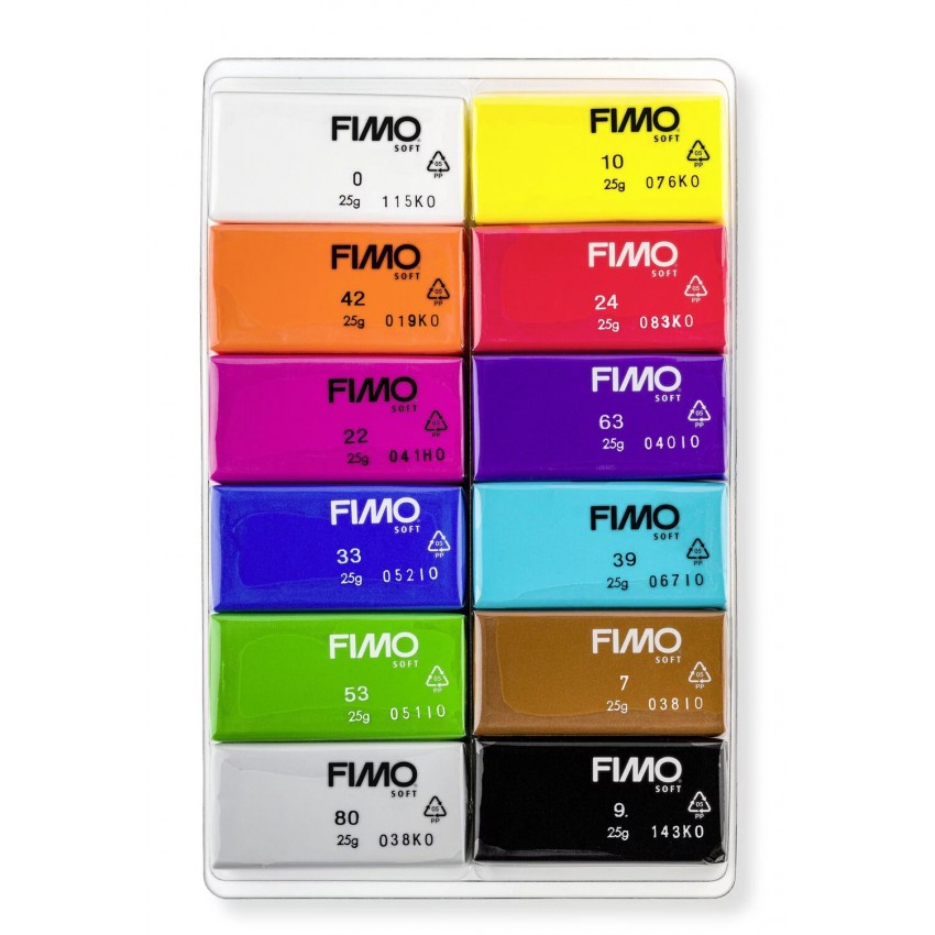 Surt.12 colores 1/2 past.pasta fimo soft 8023 c12-1